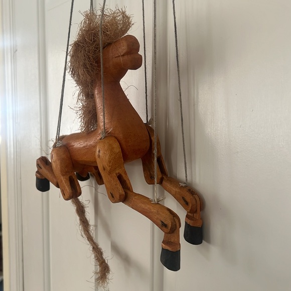 Carved Wooden Marionette Puppet Horse. Toy or Home Decor & Children's Room Decor - Picture 5 of 7